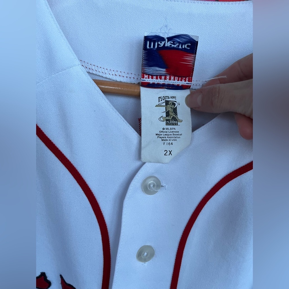 Vintage Majestic Boston Red Sox Keith Foulke 29 White Jersey Button Rare MLB USA - Picture 4 of 14